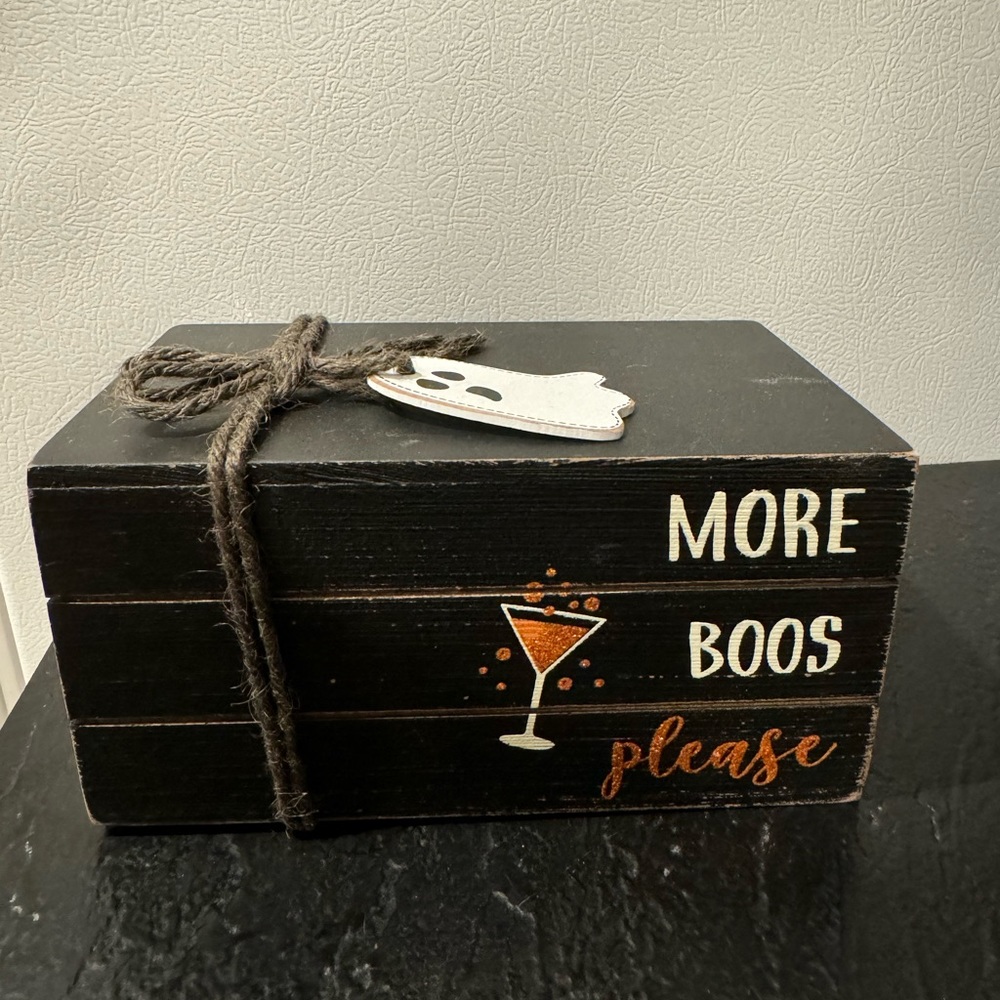 More boos please Wooden Book Stack